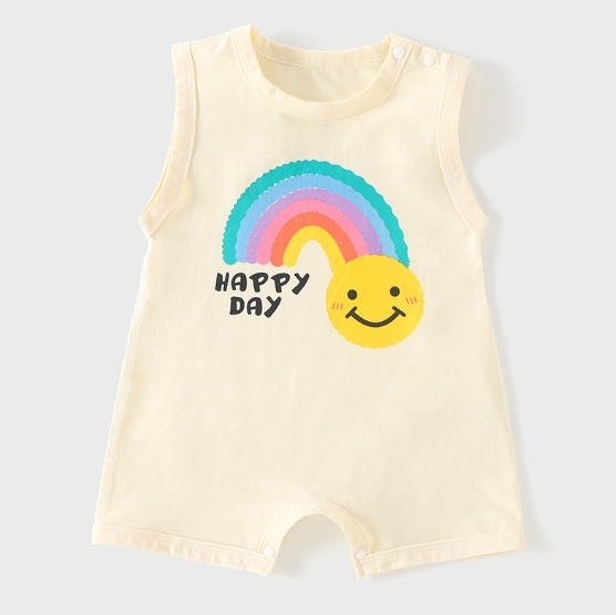 Baby Boy/Girl Rainbow Smile Printed Romper-kissminis