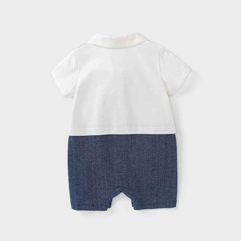Baby Boy Little Gentleman Necktie Romper -kissminis