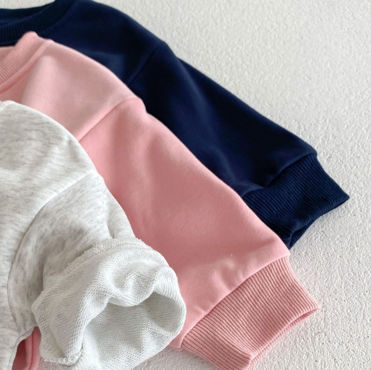 2pcs Baby Crew Neck Bear Letter Print Sweatshirt with Pants Set-kissminis