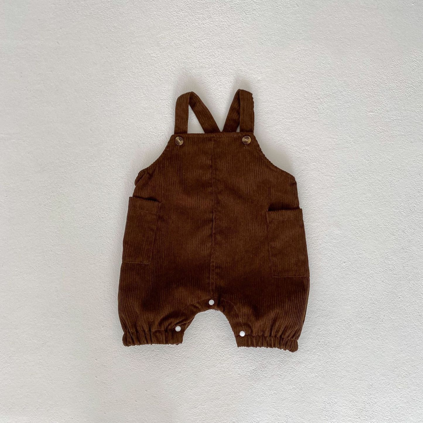 Baby Boy/Girl Corduroy Double Side Pockets Overalls Romper-kissminis