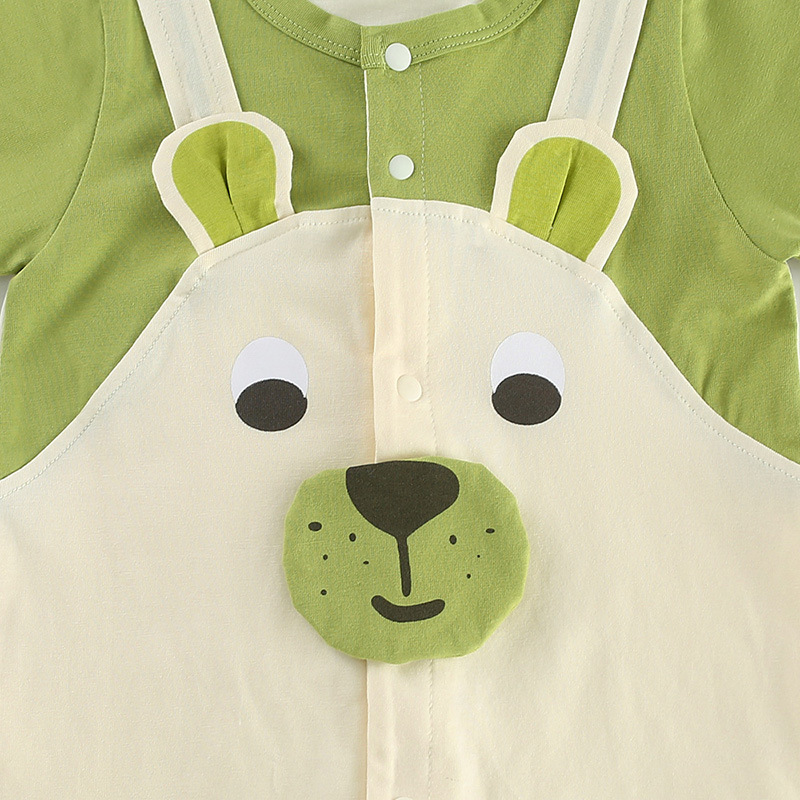 Baby Boy/Girl Green Bear Print Romper-kissminis