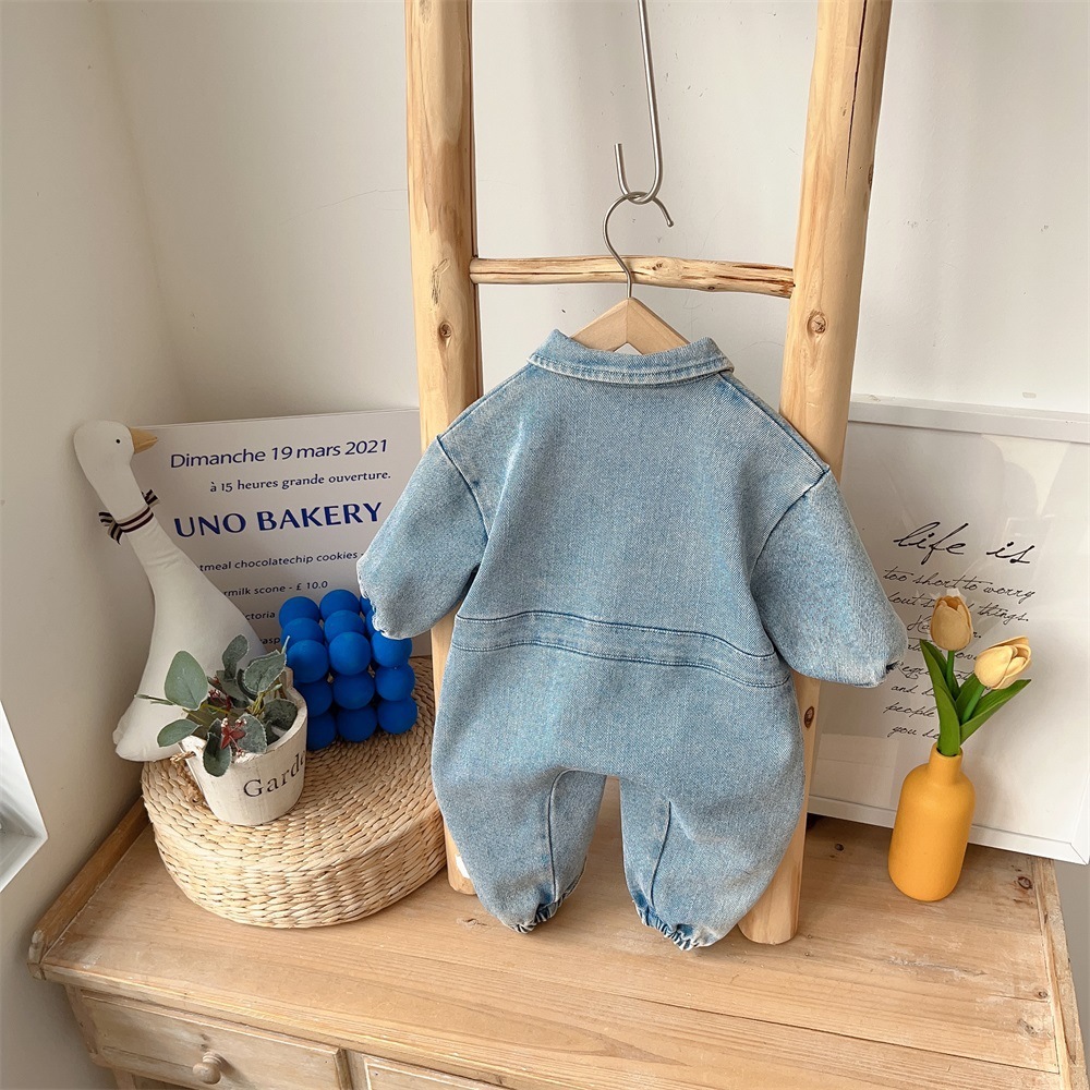 Baby Boy Vintage Denim Romper-kissminis