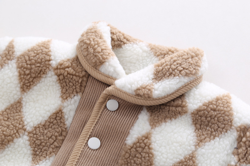 Winter Fleece 2pcs Toddler Diamond Pattern Sweatshirt and Pant Set-kissminis