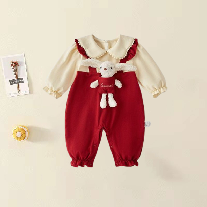  Baby Girl Princess Stylistic Bear Overalls Romper-kissminis
