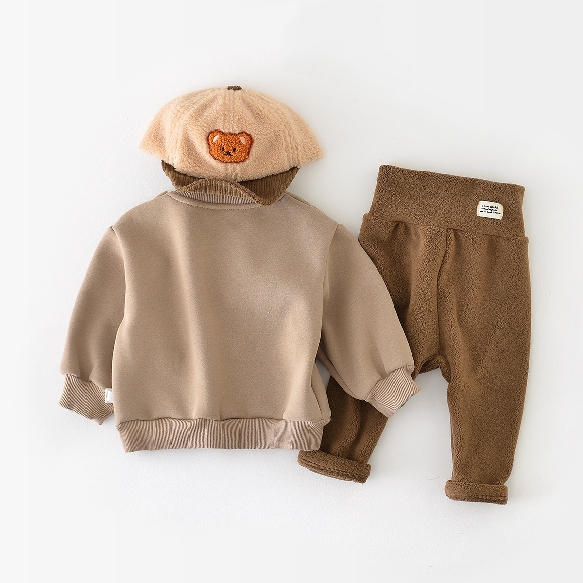 Winter Thicken Baby Boy/Girl Cartoon Milk Tea Long Sleeve Sweatshirt-kissminis