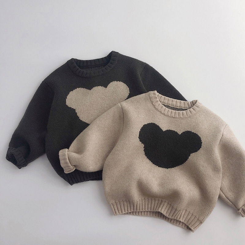 Baby Boy/Girl Bear Pattern Long Sleeve Pullover Sweater