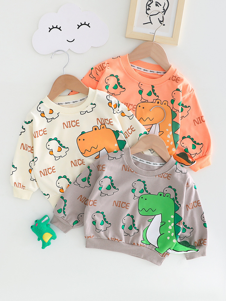 Allover Cartoon Dinosaur Pattern Two Piece Set-kissminis