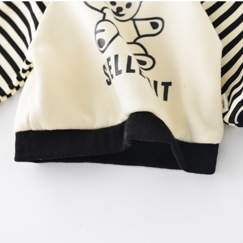 Baby Boy/Girl Bear Stripe Pattern Long Sleeve Pullover Sweater-kissminis