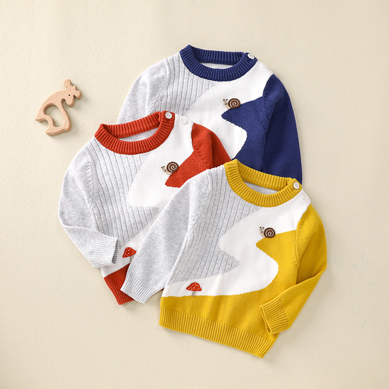 2pcs Baby Boy/Girl Cute Print Knit Tops with Pants Set-kissminis