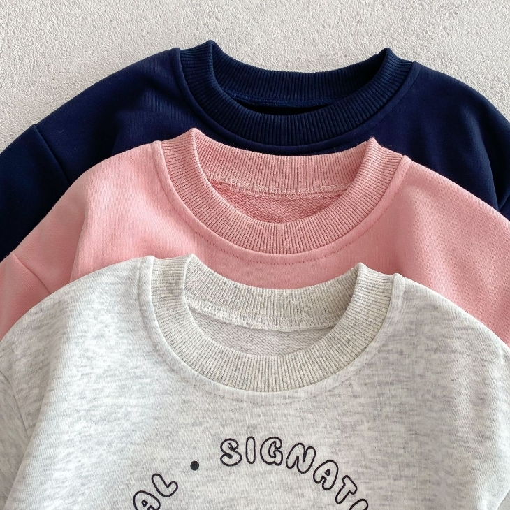 2pcs Baby Crew Neck Bear Letter Print Sweatshirt with Pants Set-kissminis