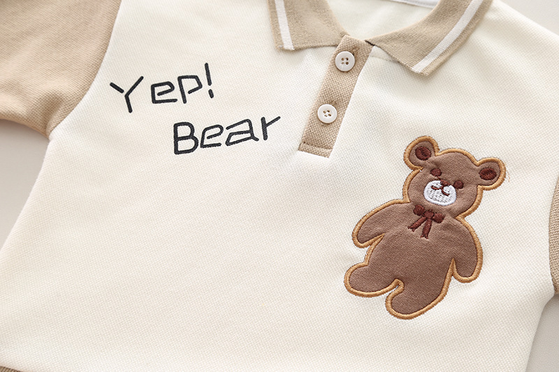 Cute Cartoon Bear Pattern Two Piece Set-kissminis