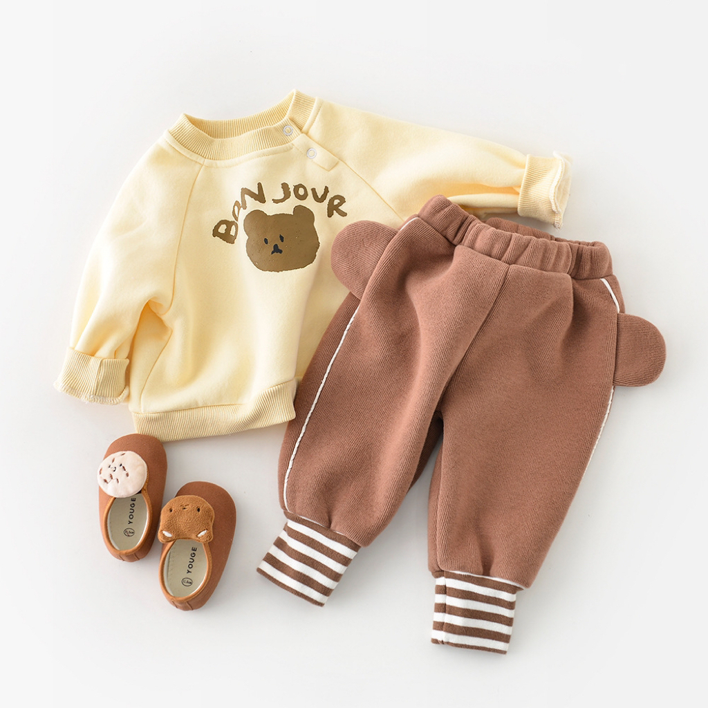 Baby Boy/Girl Bear Stripe Pattern Long Sleeve Pullover Sweater-kissminis