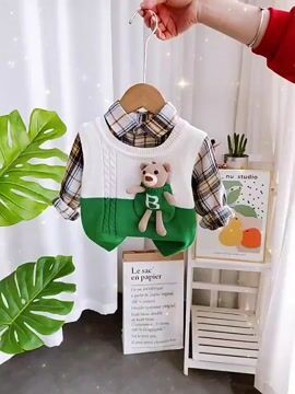 Baby Boy/Girl Bear Splicing Three Piece Set