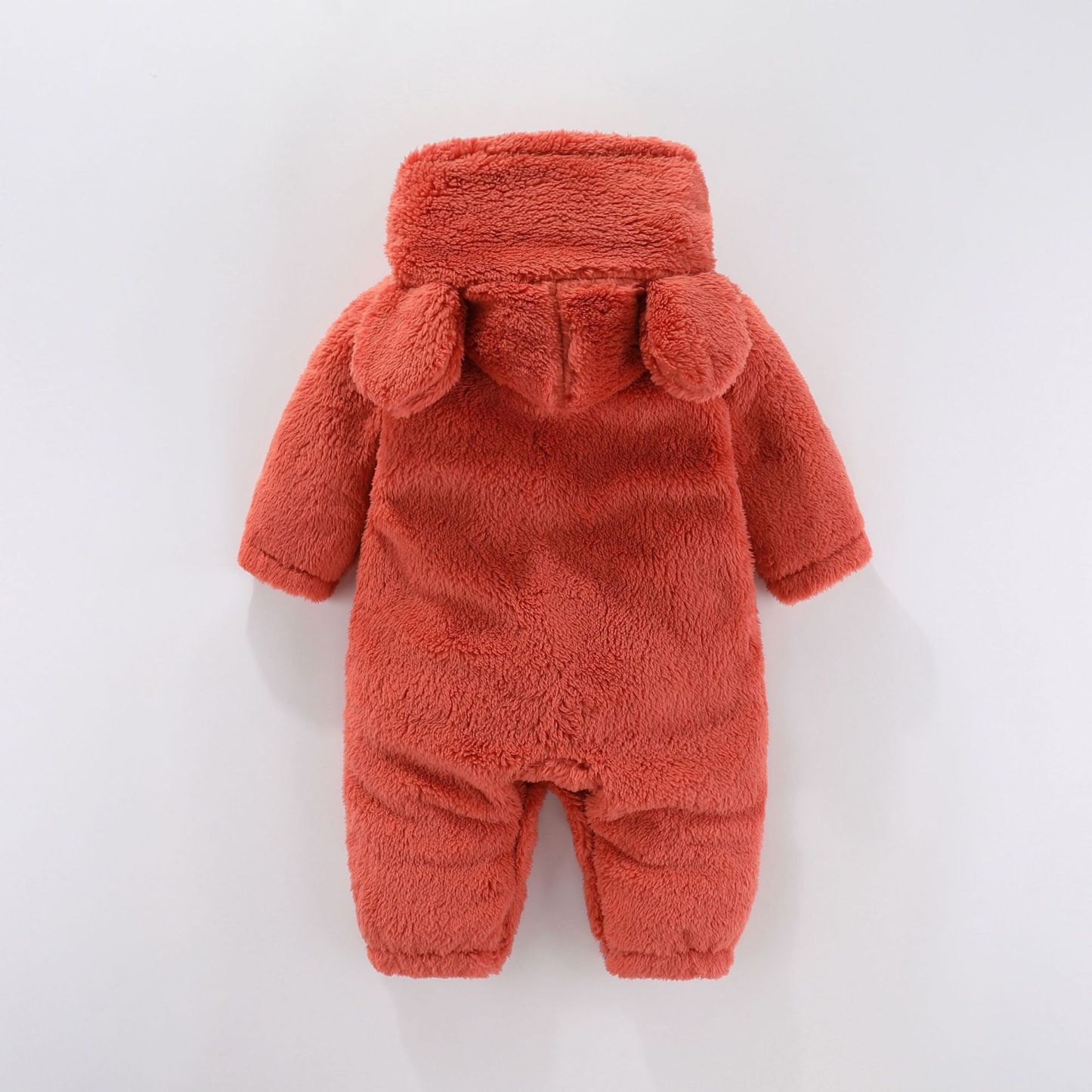 Baby Boy/Girl Bear 3D Ear Long Sleeve Fluff Hooded Romper-kissminis