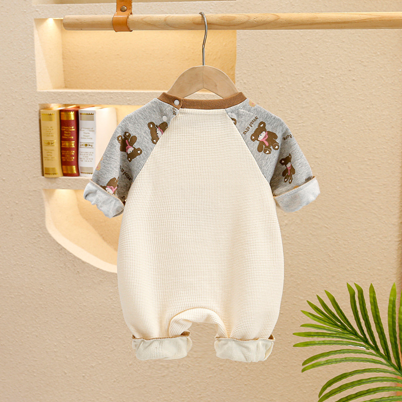 Baby Boy/Girl Bear Pattern and Ears Design Romper-kissminis