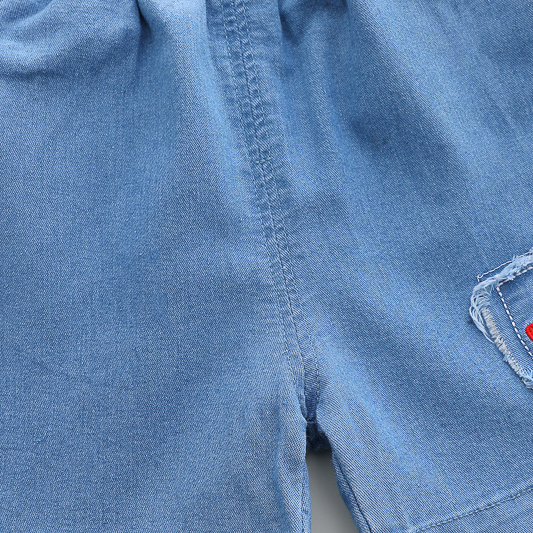 2pcs Vehicle Print Shirt with Green Collar Polo Short Sleeve Shorts Set