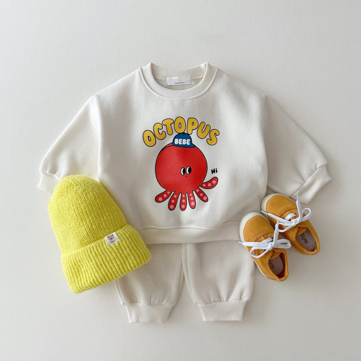 Cute Cartoon Pattern Sweatshirt and Pant Set-kissminis