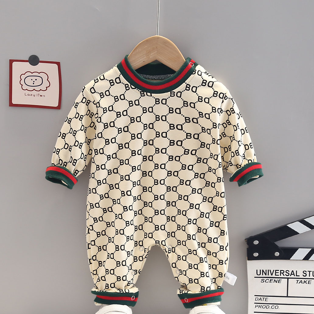 BD Letter Internet Celebrity Style Cute Baby Thin Style Romper-kissminis