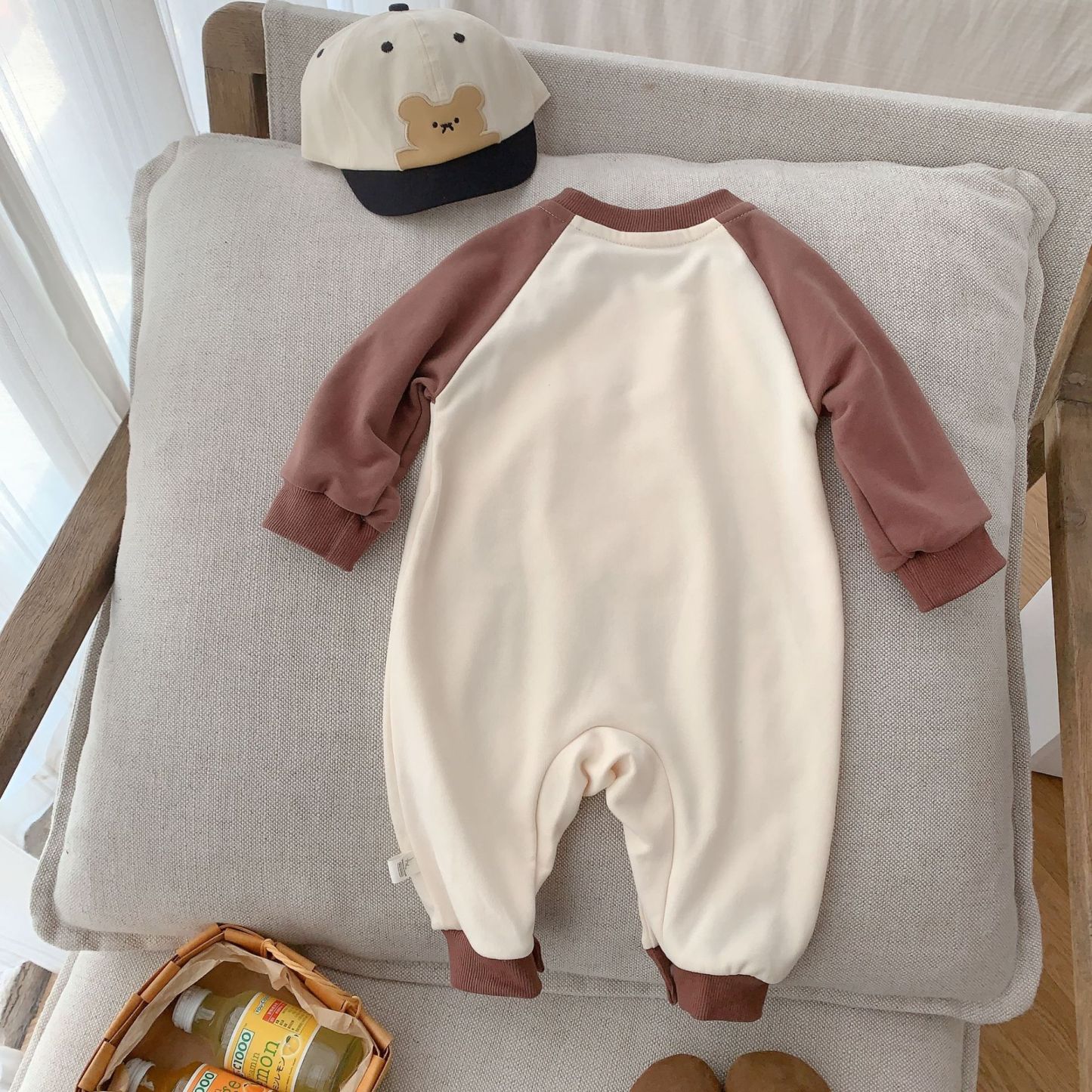 Baby Cute Panda and Letter Print Long Sleeve Casual Romper-kissminis