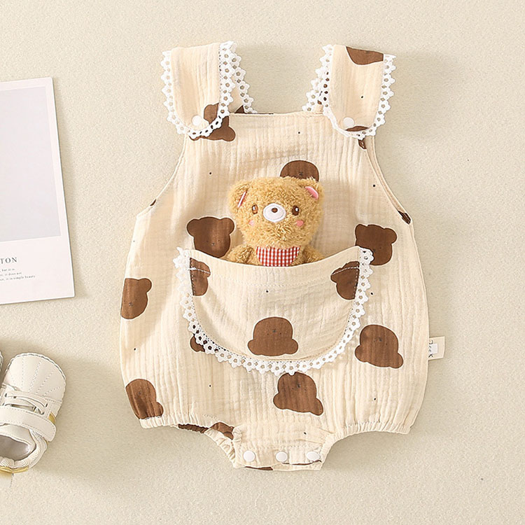 Baby 3D Pocket Rabbit/Bear Design Bodysuit-kissminis