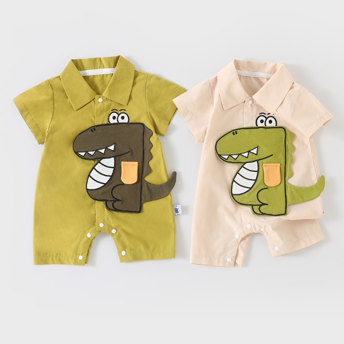 Baby Boy/Girl Dinosaur Cartoon Romper-kissminis