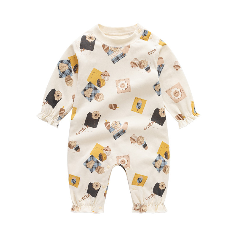 Baby Ice Cream Cake Shoulder Split Romper