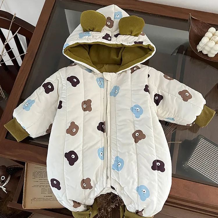 Baby Hooded Bear Cotton Romper