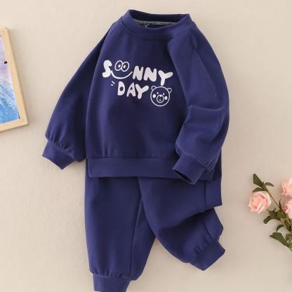 2pcs Baby Cartoon Alphabet Casual Set