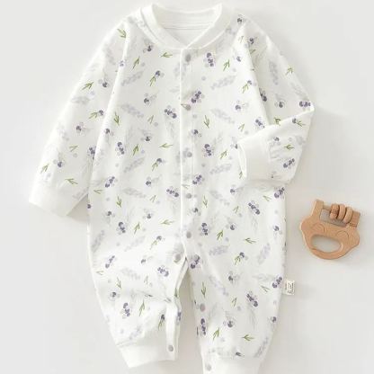 Baby Boy/Girl Floral And Fruit Patterned Romper