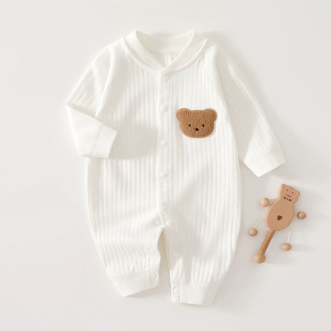 Baby Boy/Girl Embroidered Bear Pure Cotton Romper