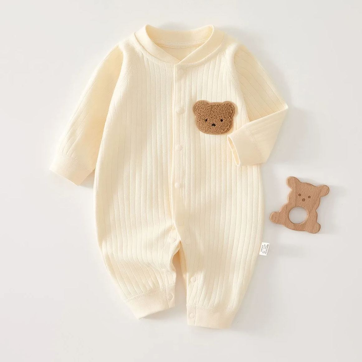 Baby Boy/Girl Embroidered Bear Pure Cotton Romper