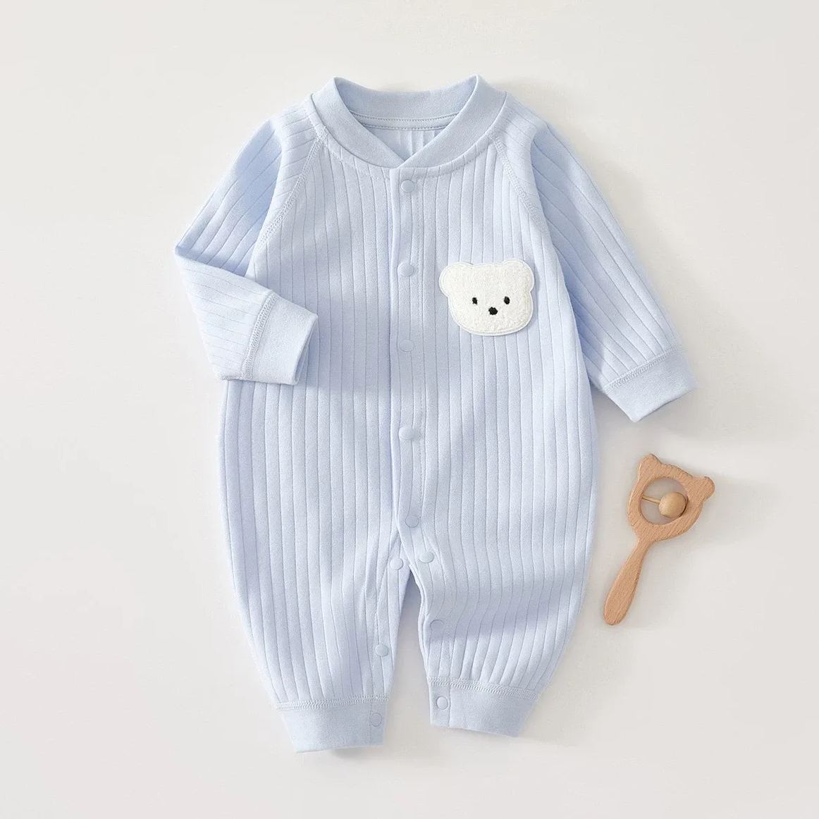Baby Boy/Girl Embroidered Bear Pure Cotton Romper
