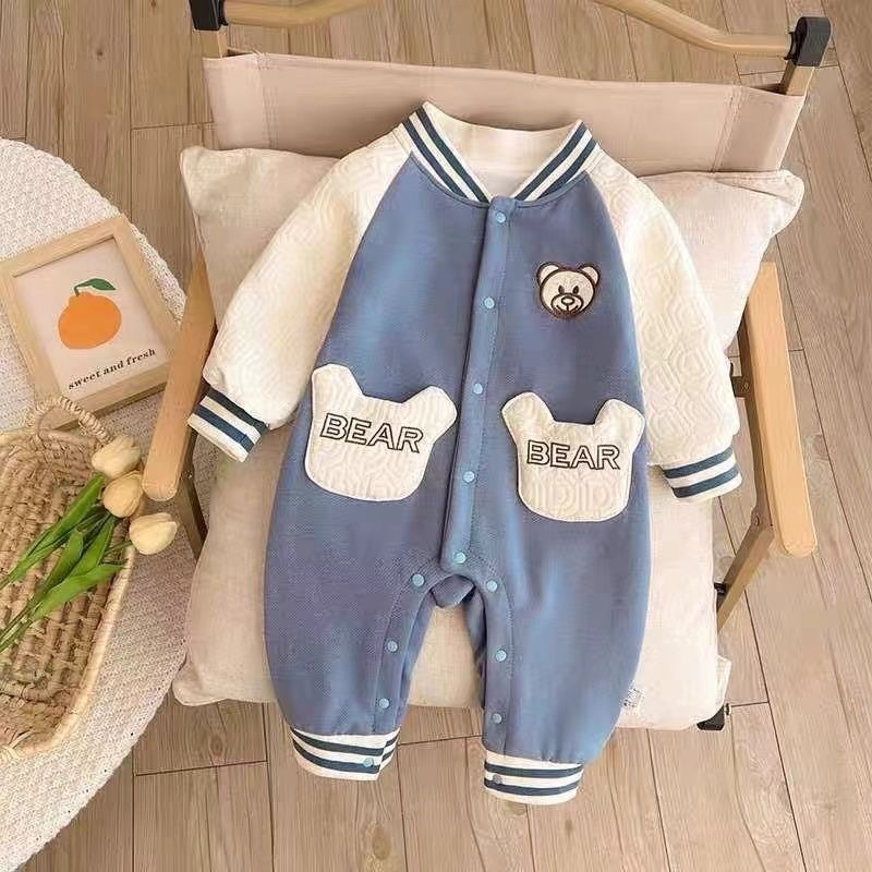 Baby Bear Head Double Layer Romper