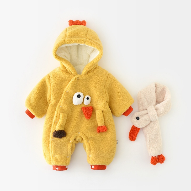 Baby Unisex Chick Hooded Romper