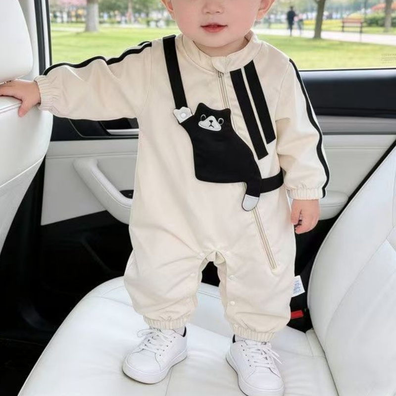 Baby Unisex Cute Cat Hoodie Long Sleeve Romper