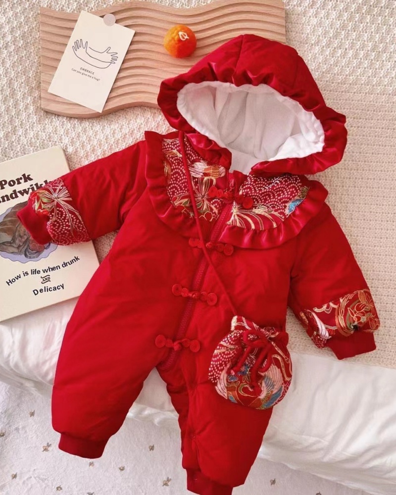 Baby Girl Chinese New Year Padded Long Sleeve Romper