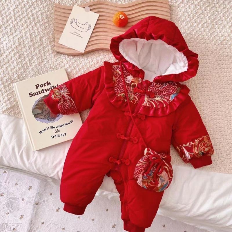 Baby Girl Chinese New Year Padded Long Sleeve Romper