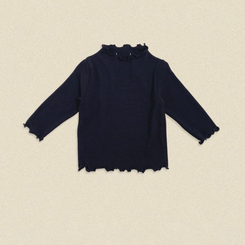 Solid Round Neck Kids Long Sleeve Tee