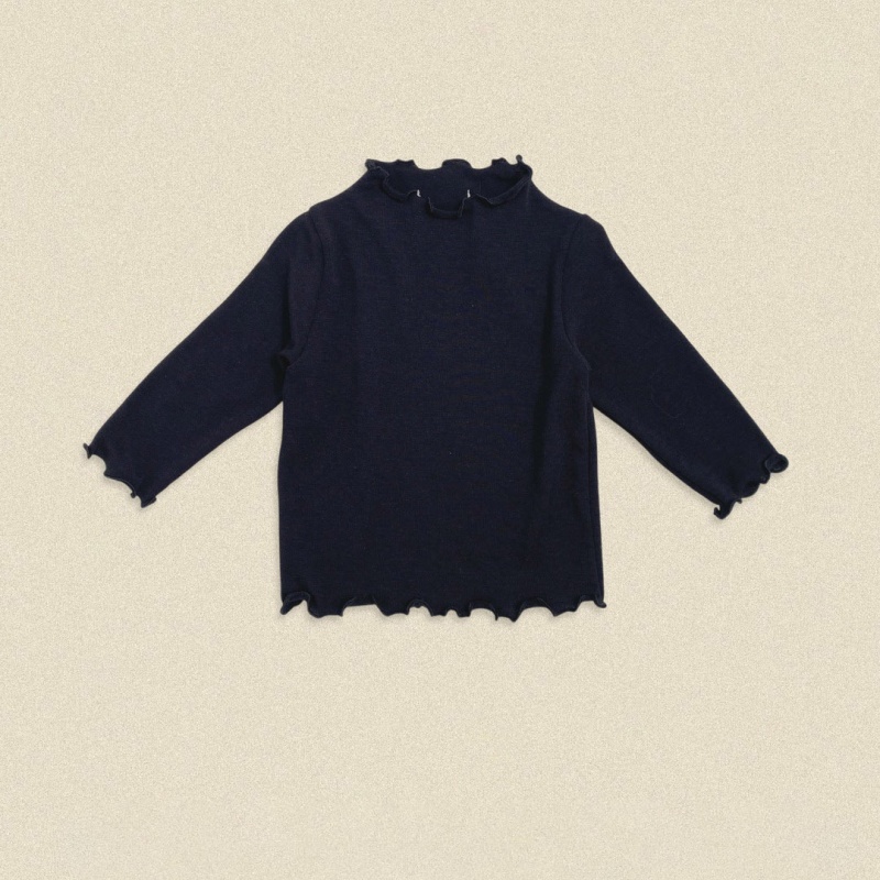 Solid Round Neck Kids Long Sleeve Tee