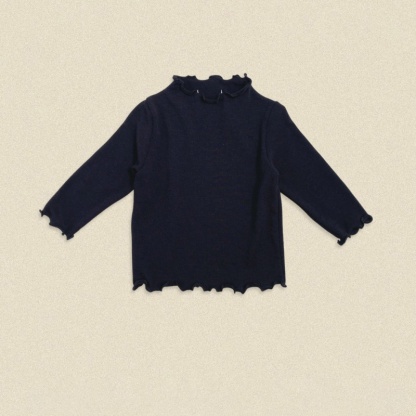 Solid Round Neck Kids Long Sleeve Tee