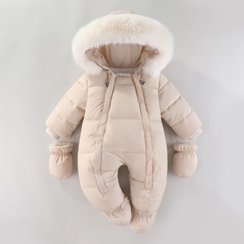 Baby Girl Padded Hooded Romper