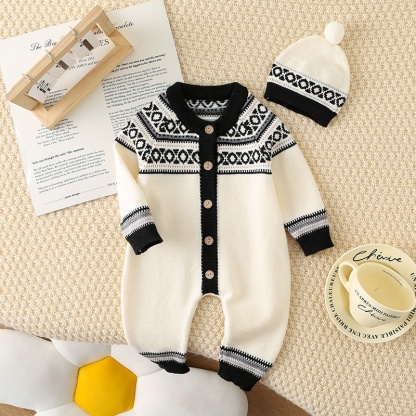 Baby Boy Sweater Long Sleeve Romper