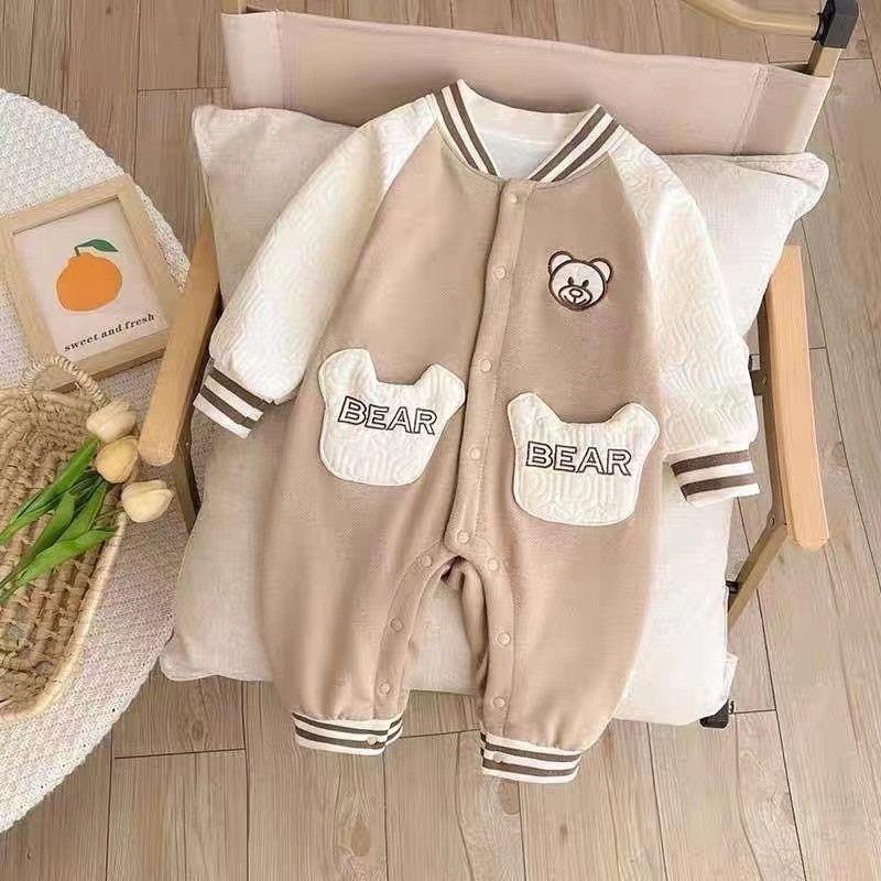 Baby Bear Head Double Layer Romper