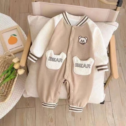 Baby Bear Head Double Layer Romper