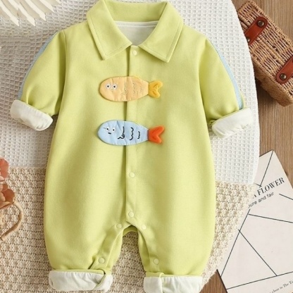 Baby Unisex Cute Cartoon Long Sleeve Romper