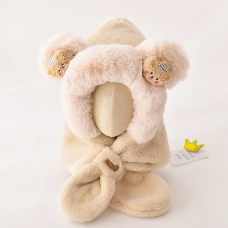 Baby Fluffy Ear Protection Hat & Scarf Set