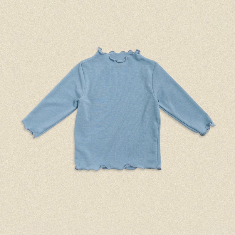 Solid Round Neck Kids Long Sleeve Tee