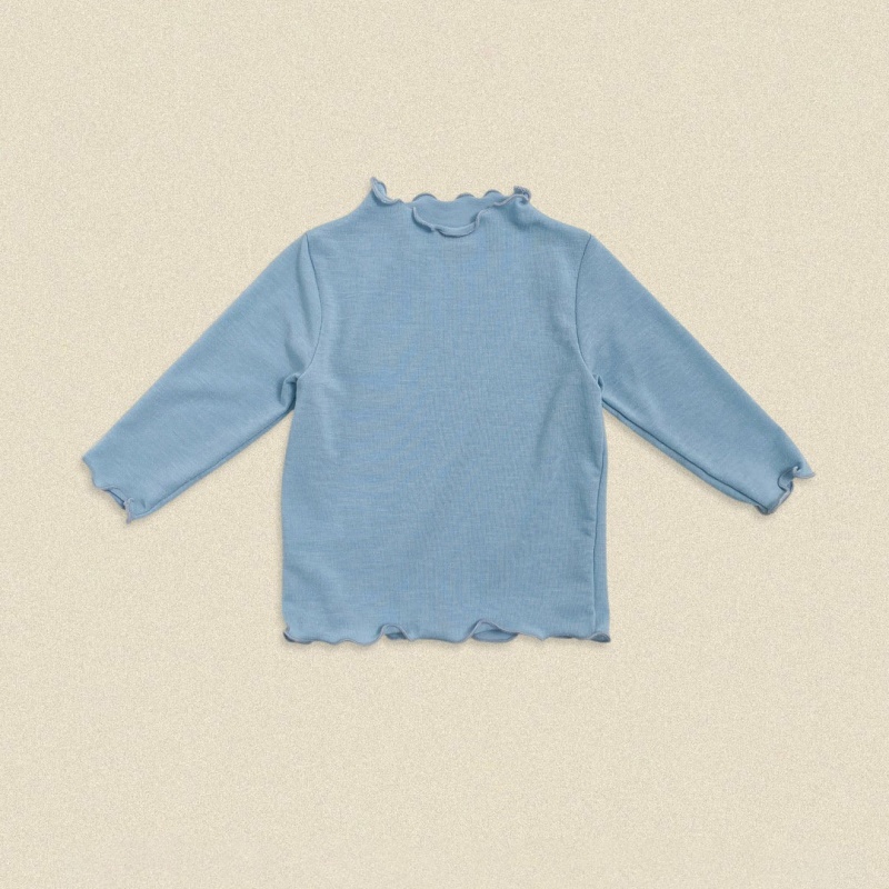 Solid Round Neck Kids Long Sleeve Tee