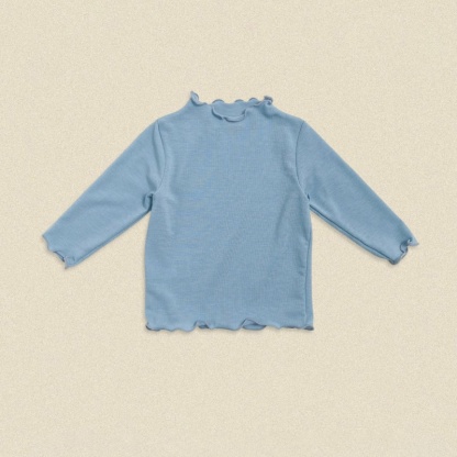 Solid Round Neck Kids Long Sleeve Tee