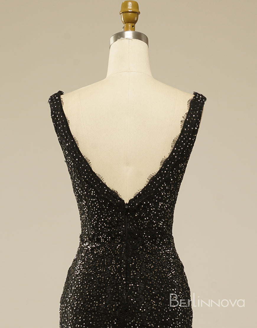 Elegant Glitter Rhinestone Lace Long Prom Dress